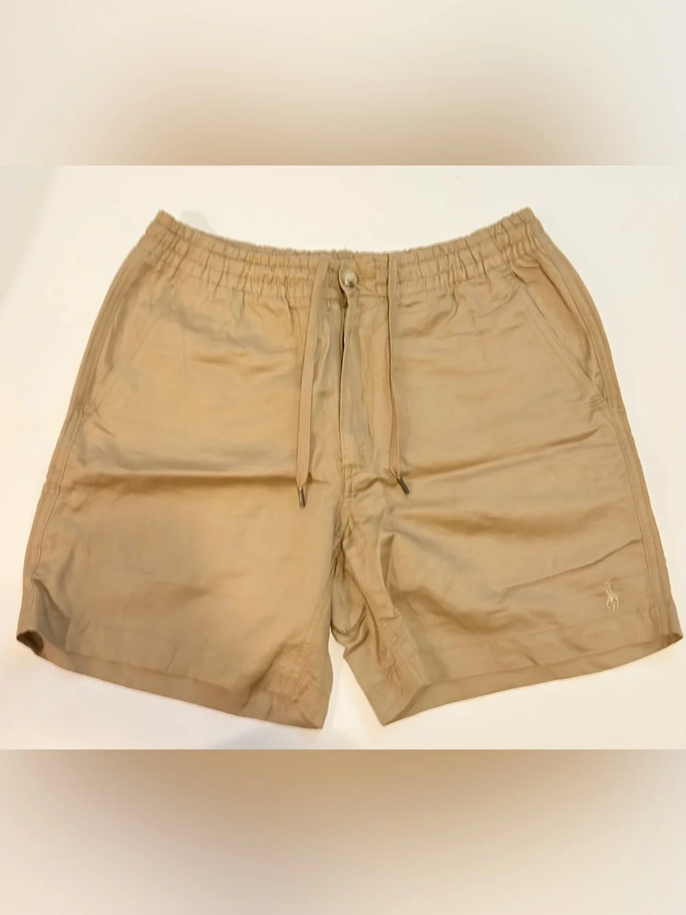 Polo by Ralph Lauren Tan Linen Drawstring Shorts Size Small
